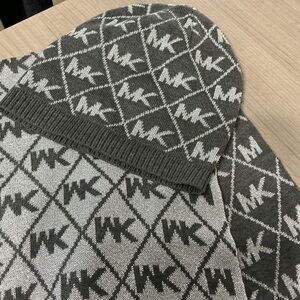 Michael Kors Black and Gray Patterned Scarf